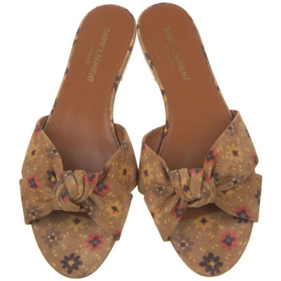 Saint Laurent suede printed sandals - Picture 1 of 5